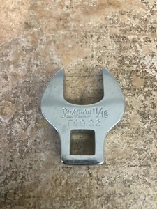 Snap On Tools FCO22 11/16" SAE Open End Crowsfoot Wrench 3/8" Drive Chrome - Picture 1 of 2