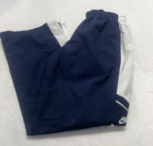 Nike Boys Size L 14 - 16 Blue Lined Wind Pants Athletic Jogging Pant Zip Ankle - Picture 1 of 13