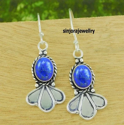 Orecchini pendenti a goccia fatti a mano in argento sterling 925 con pietra... - Immagine 1 di 4