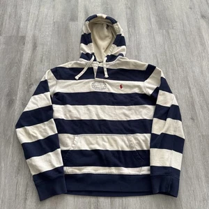 Vintage Polo Ralph Lauren Hoodie Herren XL gestreift Pullover bestickt Rugby - Bild 1 von 8