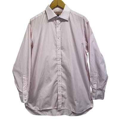Pink Thomas Pink Shirt Mens L  16.5-35" Pink Stripe Button Up READ - Image 1 of 4