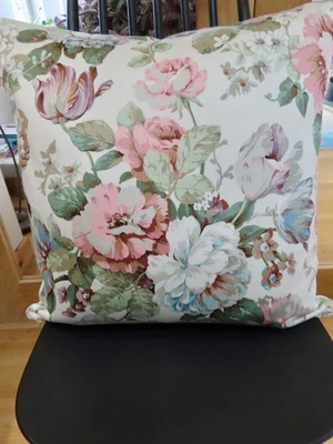 Sanderson Vintage  ‘Panola' Fabulous Florals - 22” ONE ONLY  Cushion Cover - Image 1 of 4