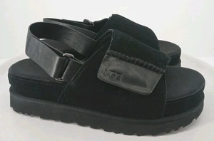 UGG Goldenstar Hi Slingback schwarz Wildleder Plateau Sandalen Schuhe NEU Größe 12. C132 - Bild 1 von 13