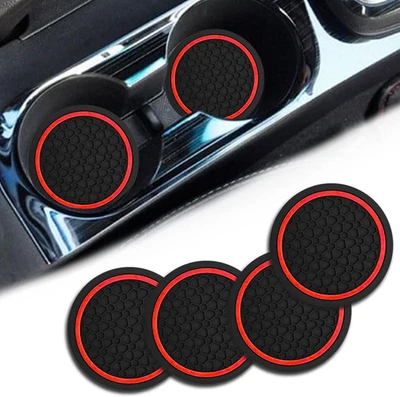 4PCS Car Cup Holder Coasters 2.75" Non-Slip Dustproof Interior Mats Universal Foto 1 de 4