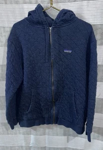 Patagonia Organic Cotton Quilted Hoodie Jacket Woman Size Large, dark blue - Bild 1 von 5