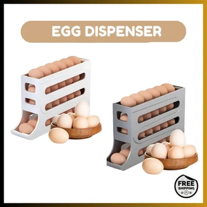 Egg Dispenser 4Layer Plastic Stackable Egg Storage Rack Holder Kitchen Organizer - Picture 1 of 6