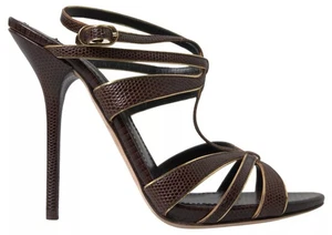 Dolce & Gabbana Marrón Tira en Tobillo Tacón de Aguja Sandalias Mujer* - Imagen 1 de 6