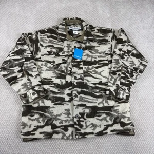 Columbia Mens Snow Camo Heavy Wool Gallatin Button Jacket Sz XL Hunting Shacket - Picture 1 of 6