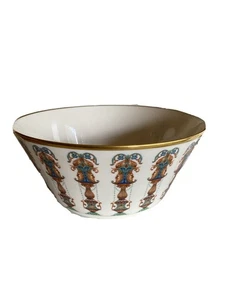 Lenox Lido Large Salad Serving Bowl Ivory Roman Print - Picture 1 of 5
