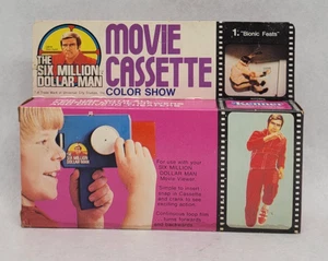 1976 Kenner Six Million Dollar Man MOVIE CASSETTE 1 Bionic Feats - New Unpunched - Picture 1 of 6
