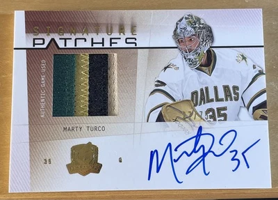 09-10 UD Upper Deck The Cup Marty Turco /25  Patch Auto Stars - Image 1 of 2