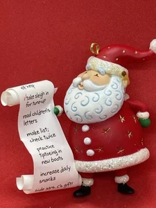 Hallmark Keepsake Ornamento Babbo Natale lista da scrivere 2004 2,5" - Foto 1 di 6