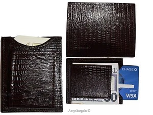 Lote de 3 Clip de Dinero de Cuero Estampado Piel de Lagarto, Clip de Dinero Nuevo Sin Marca - Imagen 1 de 12