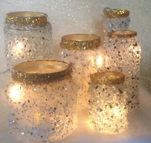 L'ORO che si riflette vasi in vetro decorati con grana di vetro/specchio - Foto 1 di 12
