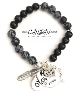 Gift For Mum I Love You Bracelet Live Laugh Love Angel Wing Clover Charms Xoxo - Picture 1 of 3