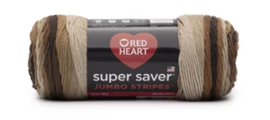 Red Heart Super Saver Stripes Jumbo Yarn, Latte Stripe, 10 Oz. - Picture 1 of 1