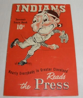 Cleveland Indians vs New York Yankees baseball program 6-1-47 Joe Dimaggio  - Image 1 of 4