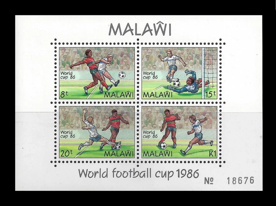 MALAWI. Mundial de fútbol 1986. MÉXICO. Hoja de recuerdo. Scott 485a. (BI#14) Foto 1 de 1