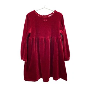 Christie Brooks Red Silver Sparkle Long Sleeve Velvet Dress Size 6X - Picture 1 of 8