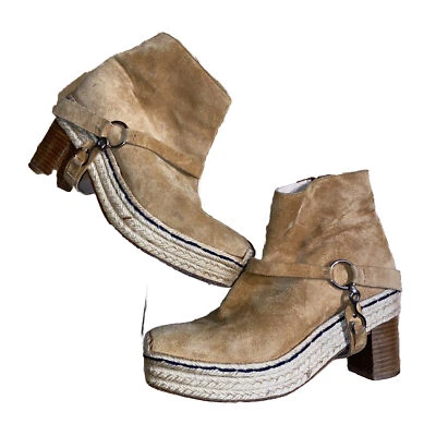 Botas de sonar de camurça cerimônia de abertura botas com arnês tamanho 40 UE tamanho 9,5 EUA - Imagem 1 de 4