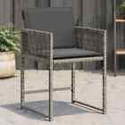 Vidaxl Garden Chairs With Cushions 4 Pcs Grey Poly Rattan