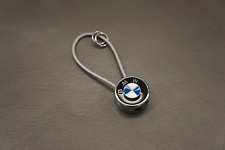 New Genuine BMW Silver Wire Cable Steel Metal Keychain Key Ring - Simple & Nice
