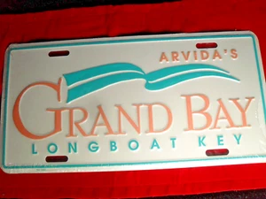 Grand Bay Longboat Key FL -  3D Embossed Aluminum Car Tag - NEW Salesman Sample - Picture 1 of 5