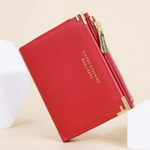 Small Leather Bifold Wallet Womens Lady Credit Card Holder Purse Clutch Handbag - Picture 1 of 11