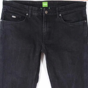 Mens HUGO BOSS DELAWARE Stretch Slim Straight Black Jeans W36 L32 - Picture 1 of 7
