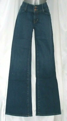 Pantalones de mezclilla Blujeanious azul índigo talla 27 (7) alto 32 entrepierna bolsillos lisos altos    Foto 1 de 4