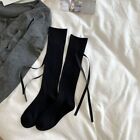 Jk Striped Long Socks Solid Color Bow Stockings Fashion  Lady