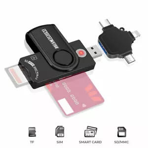 Universal USB SD Micro SD Smart Card Reader OTG for iPhone, Android, & Computers - Picture 1 of 6