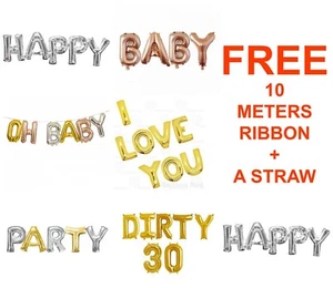 16" Letters Foil Balloons Custom Message Self-inflating Baby baloons Bride to be - Picture 1 of 53