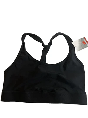 Hanes Sport Black Racerback L Pullover Active Gear Wire Free Bra NEW WITH TAGS - Image 1 of 4