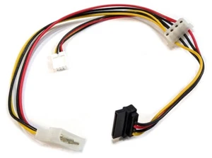 SATA Molex Floppy Power Cable ATX PC Power Supply Adapter Cable Extension - Picture 1 of 1