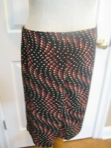 NWT My Michelle Skirt Black Red Circles Elastic Waist Slits Medium M Women - Picture 1 of 4