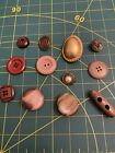 Job Lot 12 X Lovely Old Vintage Buttons Toggle Various Sizes