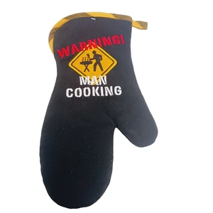 Kay Dee Design Oven Mitt Kitchen Warning Man Cooking Grill BBQ Cook Out NWT NEW - Picture 1 of 6