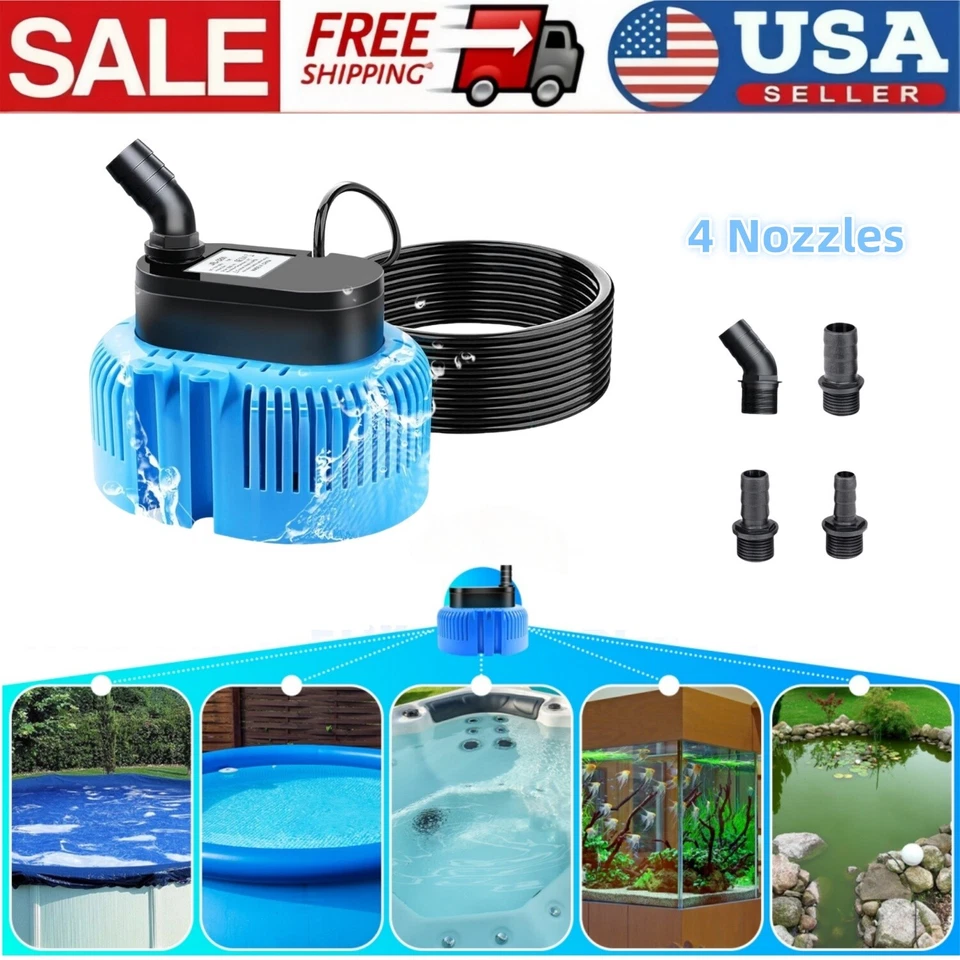 Pool Cover Pump Submersible Swimming 850 GPH with Drainage Hose 25 Ft Cord UAS - Image 1 of 4