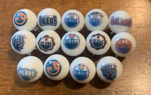 Edmonton Oilers NHL 5/8" GLASS MARBLES COLLECTION with stands Cover