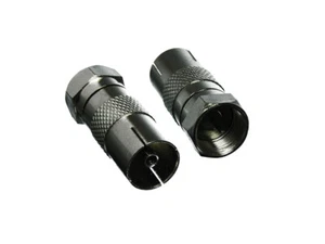 3 X Satelite Co Axial Aerial Connectors F Female - Coax Adaptor Joiner Onestop - Picture 1 of 1