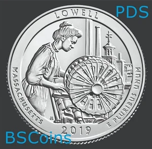 2019 PDS ATB Qtrs Lowell Nat Hist Park, MA - BU THREE Coins - Ship TODAY!! - Picture 1 of 4