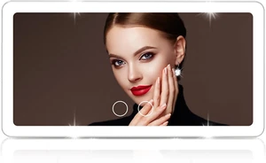 Car Sun Visor Vanity Mirror,Big Led Car Mirror with 3 Light Modes & 80 LEDs,Rech - Picture 1 of 6
