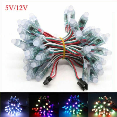 50pcs WS2811 Full Color LED Pixel Light Module 12mm IP68 waterproof RGB Digital - Image 1 of 4