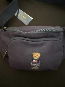 Polo Ralph Lauren Bear Waist Bag Body Bag Applique Vacation 9AR138 BCV Navy - Picture 1 of 3