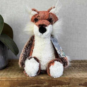 Jellycat Woodland Babe Fox - raro giocattolo morbido misto volpe rosso/grigio screziato esclusivo USA - Foto 1 di 11