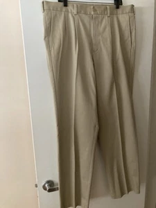 Nordstrom 38 x 34 Mens Khaki Smartcare Classics Wrinkle Free Chino Pleated Pants - Picture 1 of 8