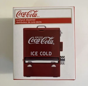 Coca-Cola Toothpick Dispenser Red Plastic Drink Ice Cold Logo Chrome Accents - Picture 1 of 7