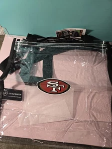 BOLSO DE MANO CON CREMALLERA APROBADO POR ESTADIO CUADRADO TRANSPARENTE DE LOS 49ERS DE SAN FRANCISCO ENVÍO GRATUITO - Imagen 1 de 5
