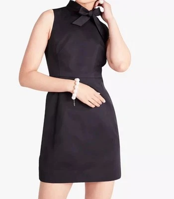 Vestido Kate Spade Mujer 4 Negro Faille Sin Mangas Vaina Lazo Cuello Formal LEER Foto 1 de 4